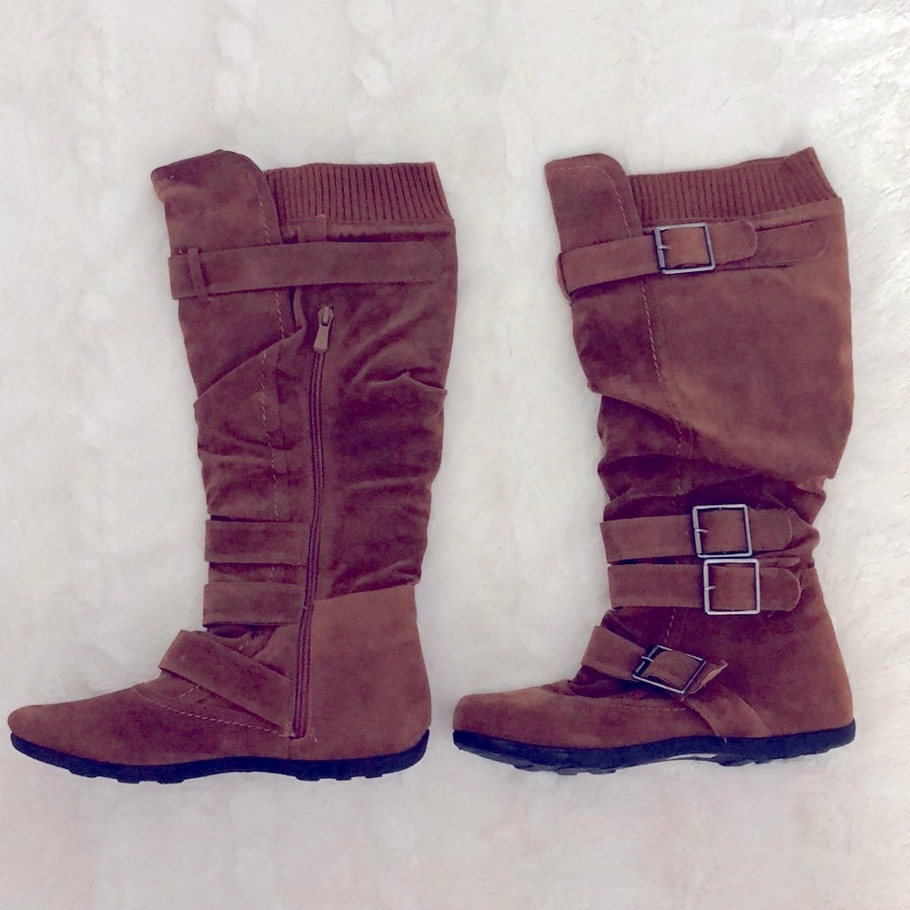 Tan Suede Calf Boots